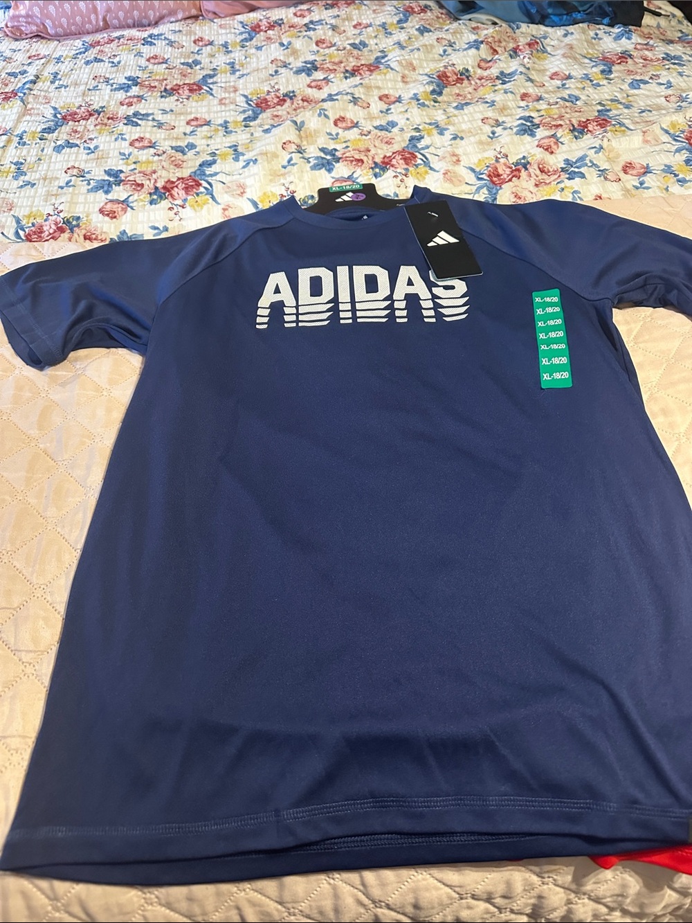 adidas Navy Blue Short Sleeve Logo Tee